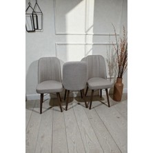 Baresmu Hasa 3 Adet Sandalye – Ahşap Ayaklı, Ergonomik, Rahat Oturumlu Modern Mutfak ve Yemek Sandalyesi