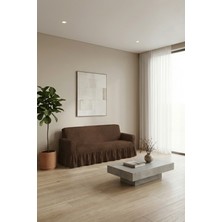 KUTLALE Bürümcük 3 Kişilik Koltuk Kılıfı, Berjer Örtüsü, Lastikli, Esnek, Etekli Üç Kişilik (1 Adet)