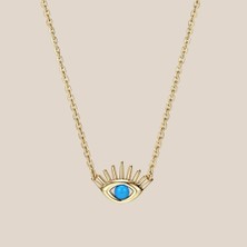 Altıntaş Firuzeli Göz Altın Kolye