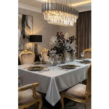 Finezza Kristal Monoray Kumaş Açık Gri Masa Örtüsü  Dikdörtgen 140x200 cm - 762