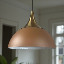 Bamyum Yimpi Sütlü Kahve Avize Tekli Sarkıt Eskitme Kubbe Başlık Salon Mutfak Kuaför Dekoratif Aydınlatma