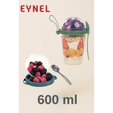 Eynel 1 Adet Take N Go Kaşıklı Hazneli Meyveli Yoğurt Kutusu Piknik Iş Atıştırmalık Müsli Granola Süt