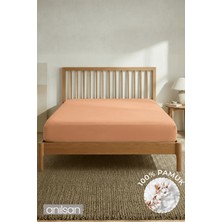 Anılsan Jersey Tek kişilik Lastikli Çarşaf %100 Pamuk - Turuncu