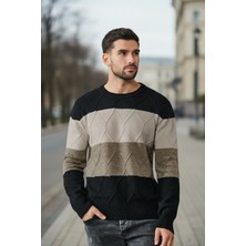 Mandala Tekstil Simit Yaka Çok Renkli Erkek Triko Kazak