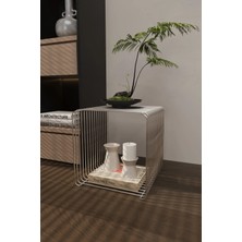 Boz Concept Home Miami Minimalist Metal Tel Yan Sehpa Modern Küp Yan Sehpa & Modüler Kitaplık