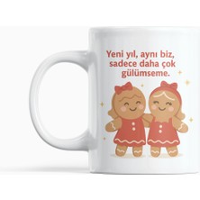 Nino Store Yılbaşı Temalı Sevimli Gingerbread Kızlar Kupa Bardak – Yeni Yıl Hediyesi 300 ml