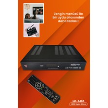 HD-3400 HDMI Tüplü Tv Uyumlu Scart Pvr Kayıt Hd Uydu Alıcısı