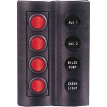 Tekne ve Karavan 4'lü Switch Panel Otomatik Sigortalı ve Işıklı