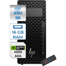 Hp Z2 G1I Intel Core Ultra 9 285K 5.5ghz 16GB 1tb SSD 20GB Rtx 4000 Ada Windows 11 Home 1200W Iş Istasyonu B34JFESH02 + Zettausb