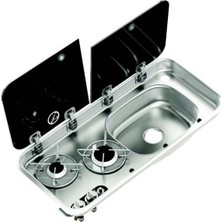 Tek Cam Kaplı Iki Ocaklı ve Sağ Evye 25000