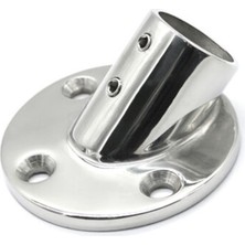 Paslanmaz Yuvarlak Taban. 60°. 25MM. Tekne Tentesi Taban Bağlantı