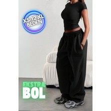 Vladivosto Bol Kalıp Oversize Ekstra Yüksek Bel Paçası Lastikli Büyük Beden Eşofman Altı