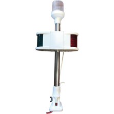 Tekne Için Işıklı Kombine Bayrak Direği 40 cm Ampül 12V LED
