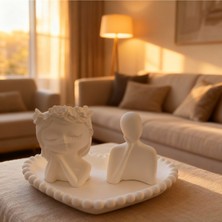 Ftrk Store Vanilya Kokulu Heykel Mum ve Minimal Figür Mum Seti – Tabak Dahil