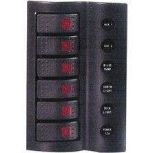 6'lı Switch Panel-Bs6  - Otomatik Sigortalı ve Işıklı- Tekne, Yat ve Karavan