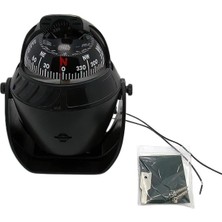 Işıklı Pusula. Tekne Pusulası. Siyah. 14CM