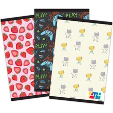 Kulinart Kk Tel Dikişli Desenli Defter A4 60 Yaprak 4 Adet