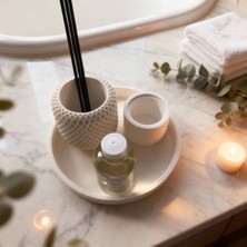 Ftrk Store Japon Kiraz Çiçeği Oda Kokusu & Vanilya Kokulu Mum Seti – Çubuk Difüzör Kabı ve Tepsi Dahil