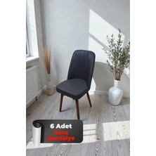 Baresmu Hasa 6 Adet Sandalye – Ahşap Ayaklı, Ergonomik, Rahat Oturumlu Modern Mutfak ve Yemek Sandalyesi