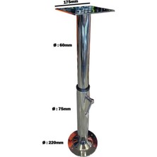 Masa ve Koltuk Ayağı 2 Kademeli Krom 53-90CM Tekne, Yat ve Karavan