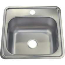 Paslanmaz Kare Evye, Tekne Evyesi, Karavan Evyesi, Musluk Delikli, 38X38X15CM