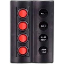 Marin Switch Panel Otomatik Sigortalı & Işıklı 4 Lü