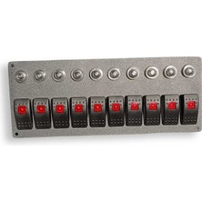 Otomatik Sigortalı  10LU Karlıng Switch Panel Işıklı Izoleli