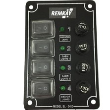Tekne Sigorta Paneli, Karavan Sigorta Paneli, Switch Panel, 4'lü, 80X120MM