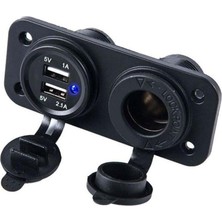 Şarj Söketi Marin Tip + Çiftli USB Girişi 12V Set