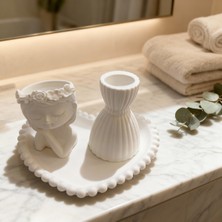 Ftrk Store Vanilya Kokulu Dekoratif Heykel Mum Seti – Bebek & Elbise Formu