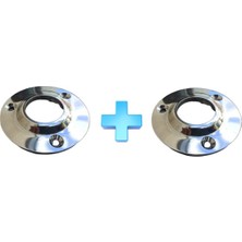 2 Adet Paslanmaz Krom Flanş. 25MM. Tekne Vardevela ve Tutamak Ayağı