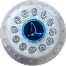 Tekne Su Altı Lambası. 12 Led. Mavi Işık. 12/24V. Yuvarlak