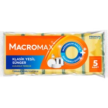 Macromax Klasik Yeşil Oluklu Sünger 5'li