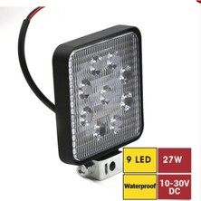 Çalışma Lambası 10-30V 27W 9 LED Kare Siyah
