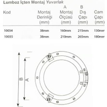Lumboz Içten Montaj Beyaz Ø26,5cm