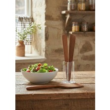 Doğal Ahşap Tost ve Salata Maşası + Spatula Servis Seti - Isıya Dayanıklı 2'li Mutfak Seti