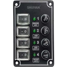 Shuıvan 4'lü Switch Panel Izoleli Sigorta Paneli
