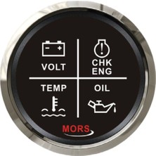 Tekne Alarm Seti Göstergesi 4lü 12-24V Siyah