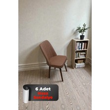 Baresmu Hasa 6 Adet Sandalye – Ahşap Ayaklı, Ergonomik, Rahat Oturumlu Modern Mutfak ve Yemek Sandalyesi