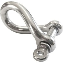 Paslanmaz Burgu Kilit. 6mm. Tekne Zincir Kilidi. Krom Mapa