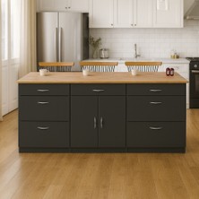 T Designo Saki Mutfak Adası -180 cm - Tezgah Dahil