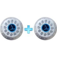 2 Adet Tekne Su Altı Lambası. 12 Led. Beyaz Işık. 12/24V. Yuvarlak