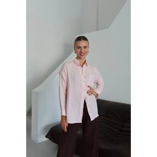 Mesga Butik Tek Cepli Müslin Gömlek Pembe Pt