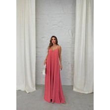 Mesga Butik Aerobin Uzun Elbise Pembe Pt