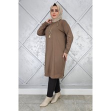 Pys Giyim Kadın Kolye ve Düğme Detaylı Tesettür Tunik