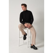 Mandala Tekstil Erkek Tam Balıkçı Kendinden Desenli Triko Kazak