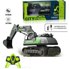 Novytech Iş Makinaları Serisi - Şarjlı Uzaktan Kumandalı Excavator - Yeşil (Lisinya)