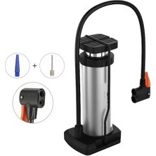 Novytech Basınçlı Alüminyum Gümüş Renk Top Bisiklet Taşınabilir Hava Ayak Pompası ( Lisinya )