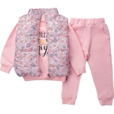 Kız Çocuk %100 Pamuk Pembe Dreamy Blossom 3’lü Takım
