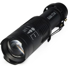 Novytech Km 87 Polis Tipi Zoomlu Şarjlı Metal Dağ Kamp Cep Feneri ( Lisinya )